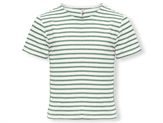 Kids ONLY cloud dancer/hedge green striped top